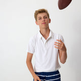 navy/white stripe retro super short with white piping