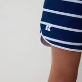 navy/white stripe retro super short with white piping
