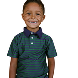 navy/dark green qb stripe polo shirt