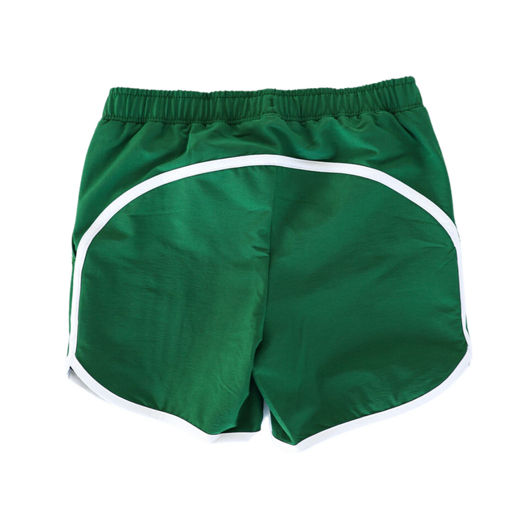 dark green retro super short with white piping