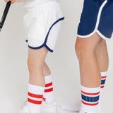 navy retro super short with white piping