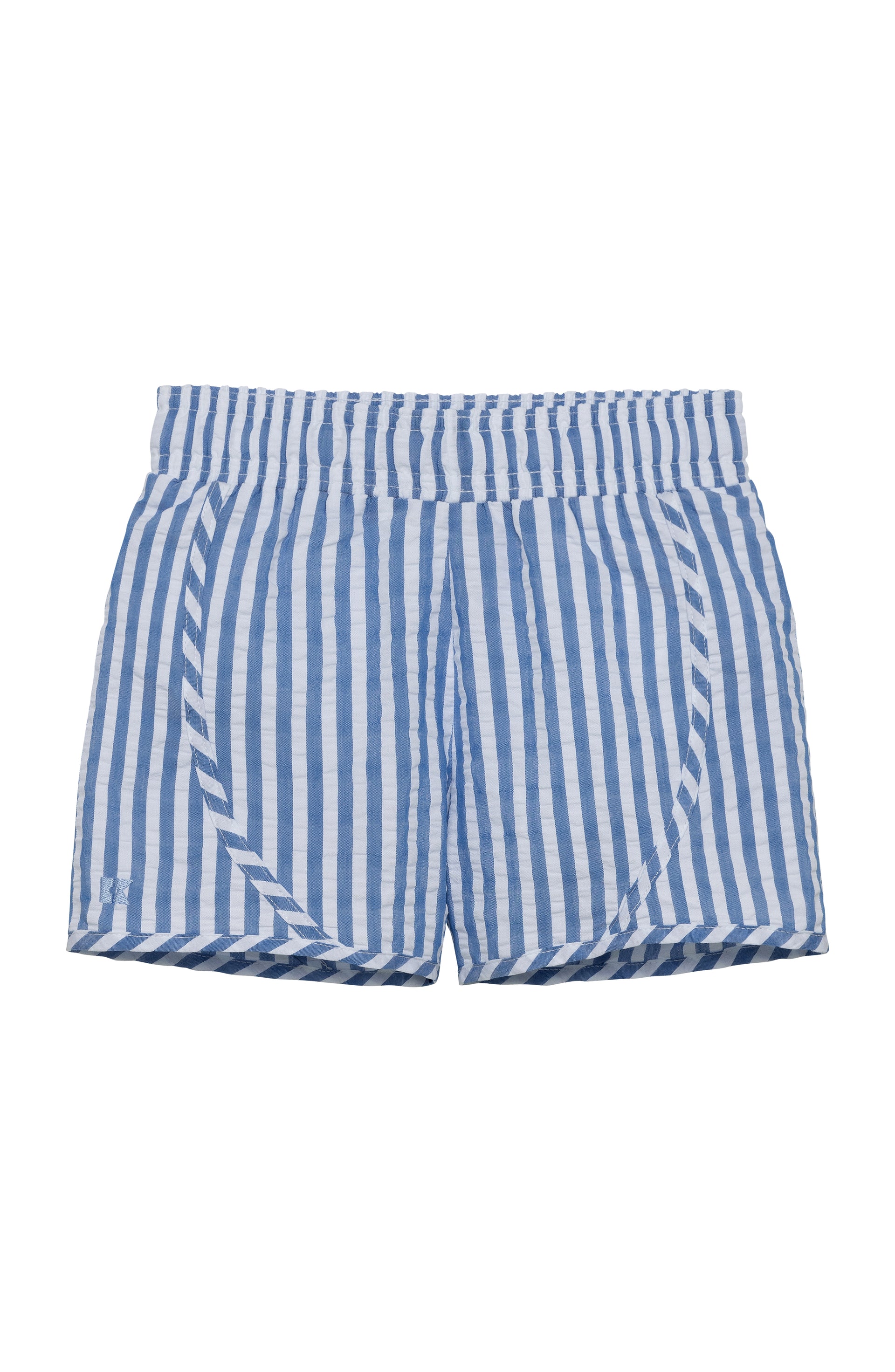 girls seersucker stripe super short