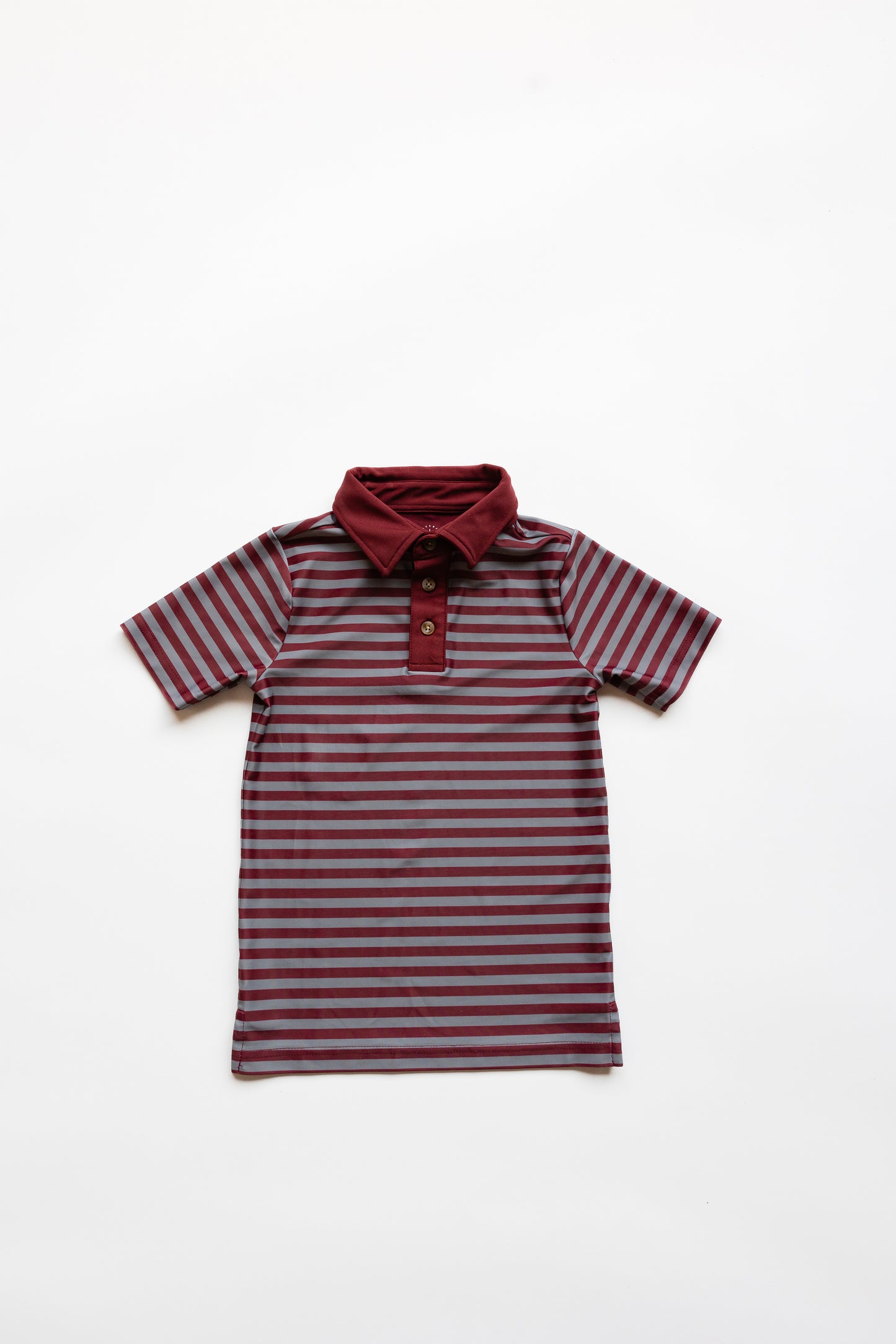 maroon/gray qb stripe polo