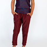 maroon warm-up jogger