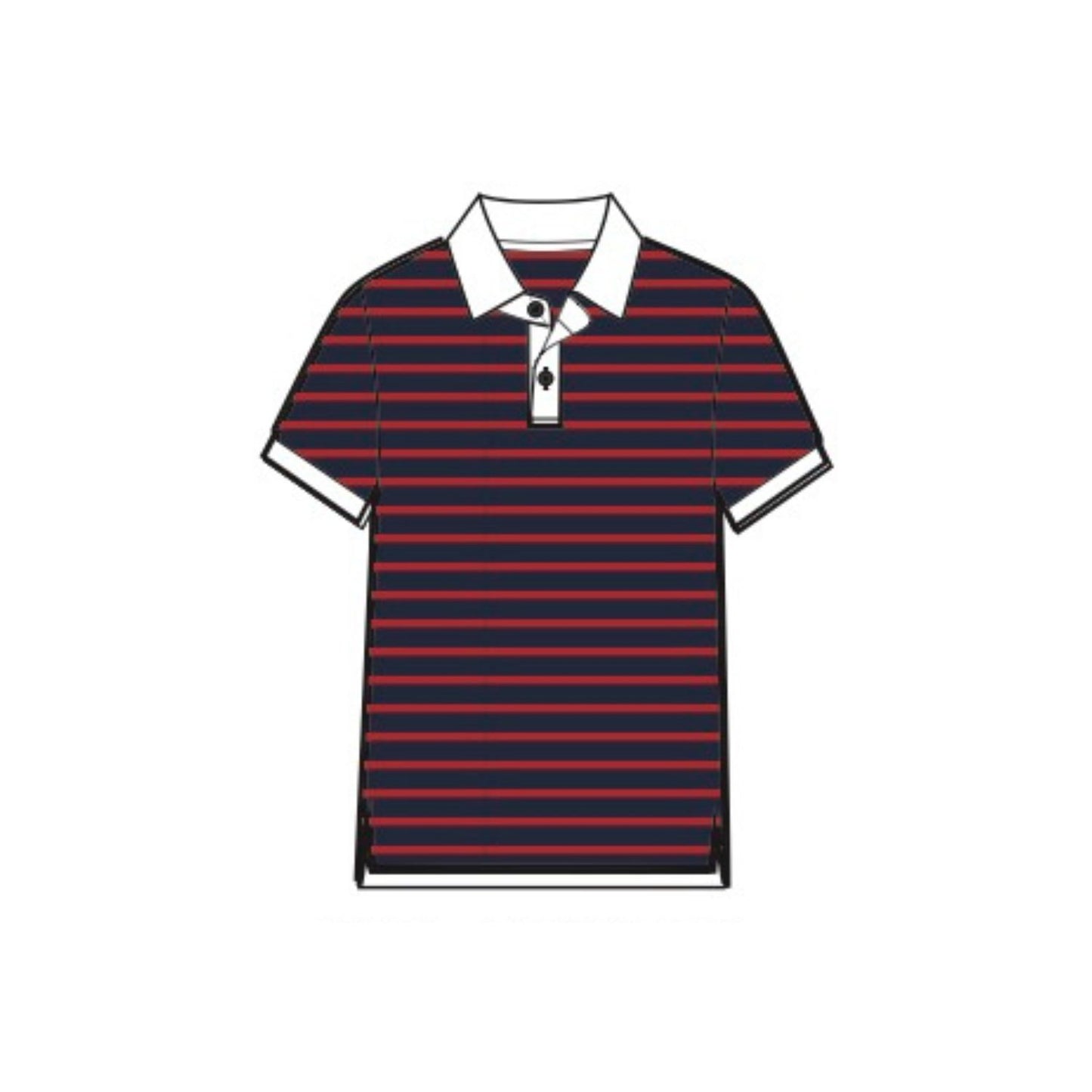 summer '24 navy/red stripe polo