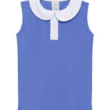 sky blue/white girly girl tank